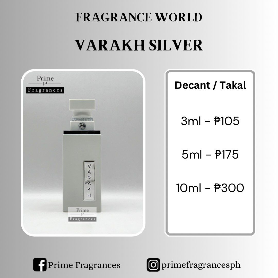 [Decant] VARAKH SILVER - NOT FULL BOTTLE, Beauty & Personal Care ...