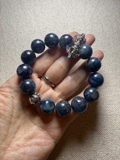 魔鬼藍黑爆閃藍晶石diy水晶手串    14.5mm64231700154115110