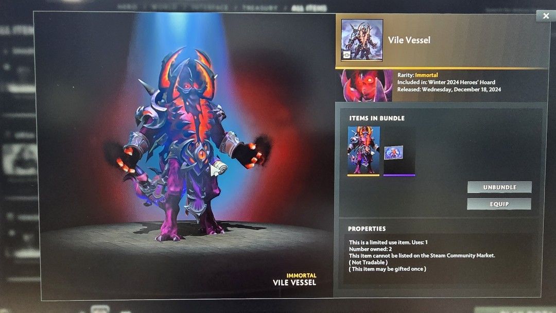 Dota2 Shadow Demon (Category: In-Game Products) located in Binan City. Submitted by Roj_Vizcarra07 (Listing ID 1392242709, Image 1). Description: Process via Gift Transaction (new customers): 1. Full payment or at least 50% downpayment of total order 2. Add as friend and wait 30 days (Skip if we're already friends) 3. I will confirm if your account is ready to receive gifts 4. Settle any remaining balance 5. Wait for your order to be sent, I will