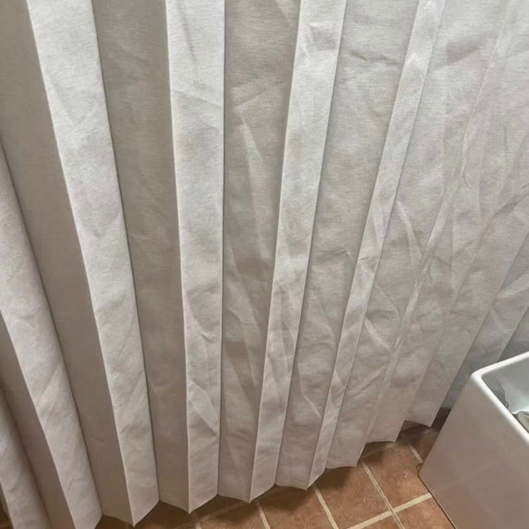Light Beige Shower curtain with rod (Category: Curtains & Blinds) located in Makati City. Submitted by nessaolx (Listing ID 1392274964, Image 3). Description: Move out sale.