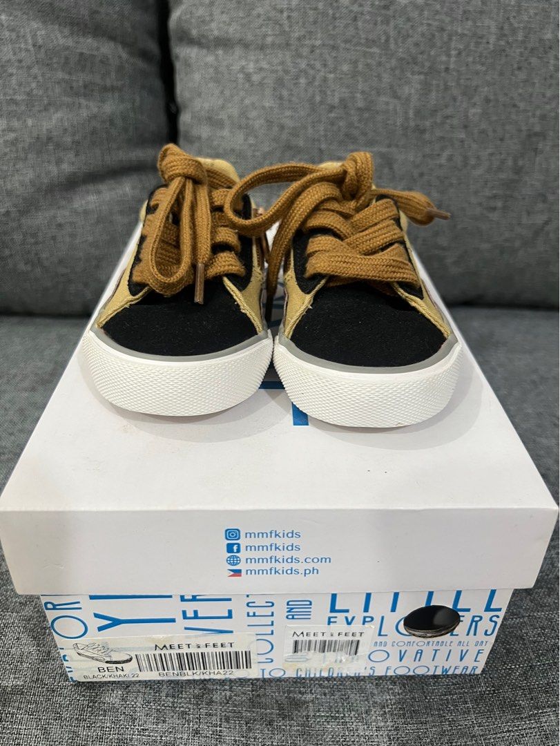 Meet My Feet Kids (Category: Babies & Kids Fashion) located in Manila. Submitted by jsmnte_ (Listing ID 1392183492, Image 1). Description: For Sale MMF BEN Kids Shoes Black/Khaki 22.