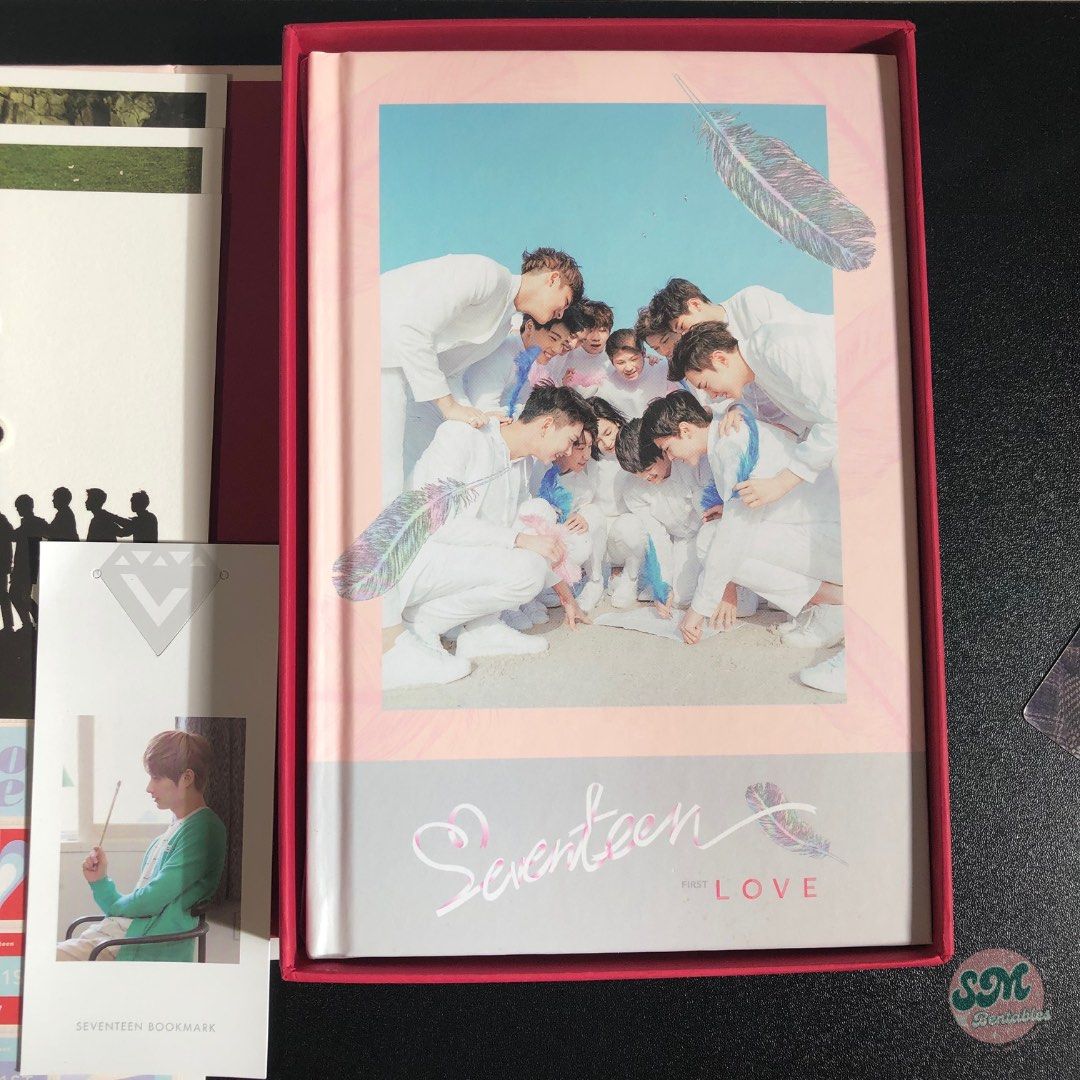 SEVENTEEN FIRST LOVE ALBUM (Category: CDs & DVDs) located in Batangas. Submitted by sm_bentables (Listing ID 1392269765, Image 3). Description: - Rfs: Decluttering - Unsealed - Inclusions as seend on the photos - With minimal dents on the outbox. - No flaws on the inclusions. 🩷 Note: I travel to BGC once a month so SDD can be possible if you are around Metro Manila, with a chance of cheaper shipping fees. 🩷 NO PF OR ANY ADDITIONAL FEES EXCEPT F