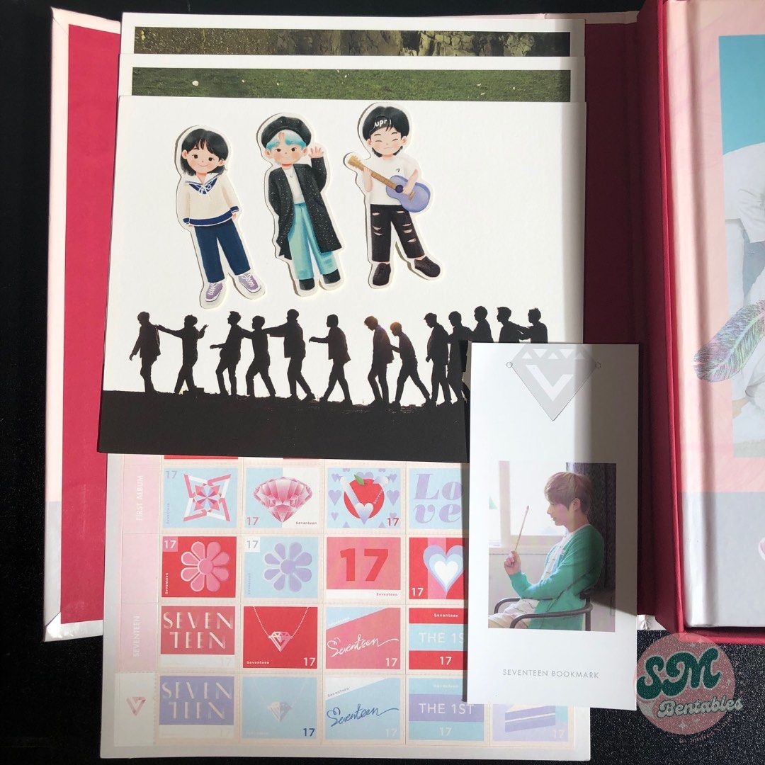 SEVENTEEN FIRST LOVE ALBUM (Category: CDs & DVDs) located in Batangas. Submitted by sm_bentables (Listing ID 1392269765, Image 2). Description: - Rfs: Decluttering - Unsealed - Inclusions as seend on the photos - With minimal dents on the outbox. - No flaws on the inclusions. 🩷 Note: I travel to BGC once a month so SDD can be possible if you are around Metro Manila, with a chance of cheaper shipping fees. 🩷 NO PF OR ANY ADDITIONAL FEES EXCEPT F