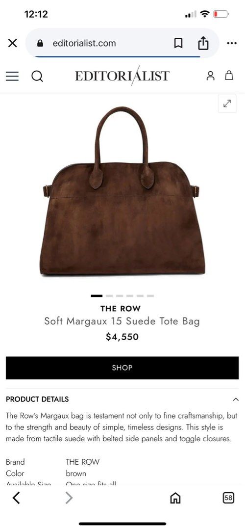 The Row Margaux (Category: Luxury Bags & Wallets) located in Roxas City. Submitted by lynngreyartillero (Listing ID 1392161868, Image 1). Description: The Row Margaux Suede mini/small 😍😍 kasing laki lang ng The row margaux ni Miss Marian 😍😍🤍🤍 May dumi sa kabilang side prang d na mawala prang nabasa. Subrang ganda nito no flaws, sign of usage only preloved source✅✅✅ Sign of used sa suede nya only pero not that noticeable ksi suede normal lng