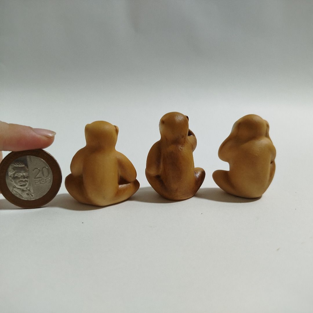 Three Wise Monkeys Figurine See No Evil, Hear No Evil, Speak No Evil (Category: Other Home Decor) located in Cagayan de Oro. Submitted by cutxcute (Listing ID 1392216249, Image 3). Description: For Sale Three Wise Monkeys Figurine 1.5" See No Evil, Hear No Evil, Speak No Evil Trio 1.5" Php 150 Item + Delivery Fee Delivery via Maxim, LBC, J&T.