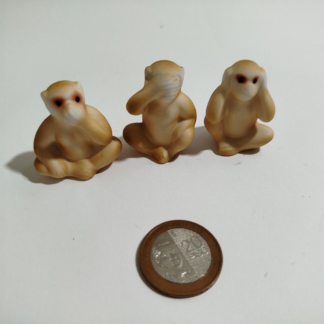 Three Wise Monkeys Figurine See No Evil, Hear No Evil, Speak No Evil (Category: Other Home Decor) located in Cagayan de Oro. Submitted by cutxcute (Listing ID 1392216249, Image 2). Description: For Sale Three Wise Monkeys Figurine 1.5" See No Evil, Hear No Evil, Speak No Evil Trio 1.5" Php 150 Item + Delivery Fee Delivery via Maxim, LBC, J&T.