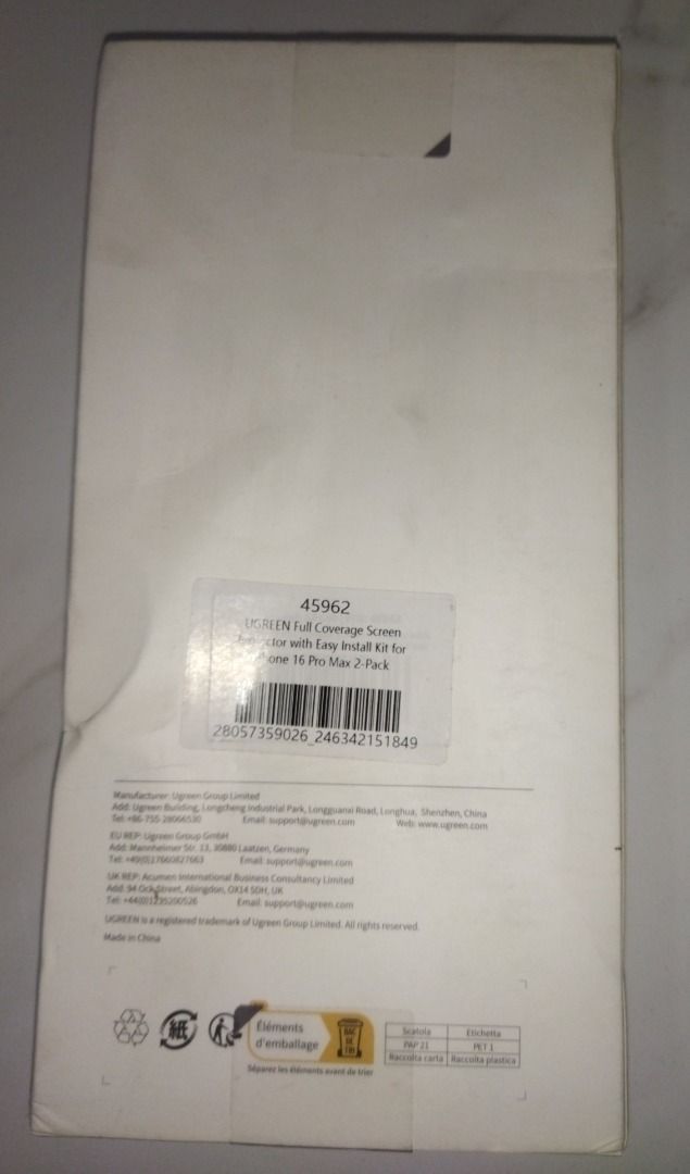 UGREEN Tempered Glass Screen Protector for iPhone 16 Pro Max 2 Pack (Category: Cases & Sleeves) located in Bacolod City. Submitted by thespawn (Listing ID 1392254950, Image 2). Description: The UGREEN Screen Protector offers exceptional protection for your iPhone 16 Pro Max, ensuring your device remains scratch-free and pristine. Crafted from high-quality tempered glass, it provides superior clarity and touch sensitivity, enhancing your user expe