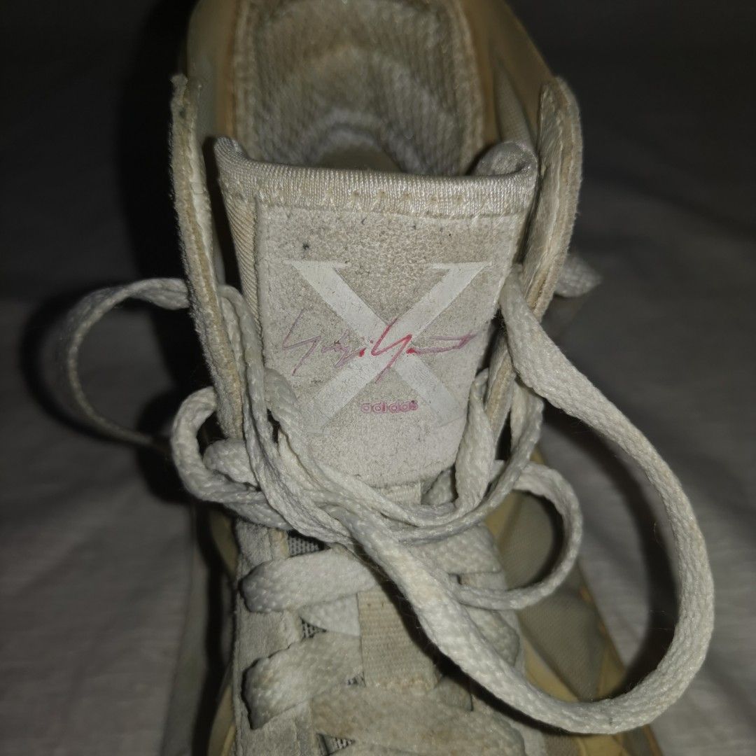 Yohji Yamamoto x Adidas "X" Mid-cut Shoes (Cream Yellow, 8) (Category: Sneakers) located in General Mariano Alvarez. Submitted by hundred_lives (Listing ID 1392129429, Image 2). Description: Yohji Yamamoto x Adidas X-Edition Mid-cut Shoes (Cream Yellow, 8) Authentic Original Distressed Condition Tags: rider harley davidson von dutch gothic punk affliction von dutch rave alt core punk gothic steel knuckles billie eilish studs ed hardy christian au
