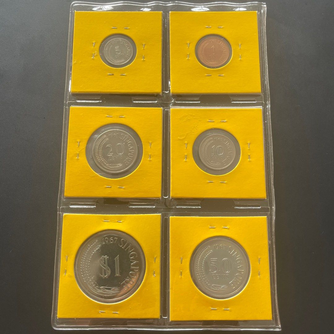 1967 SINGAPORE 1ST FIRST SERIES UNCIRCULATED PROOF COIN SET 1c 5c 10c ...
