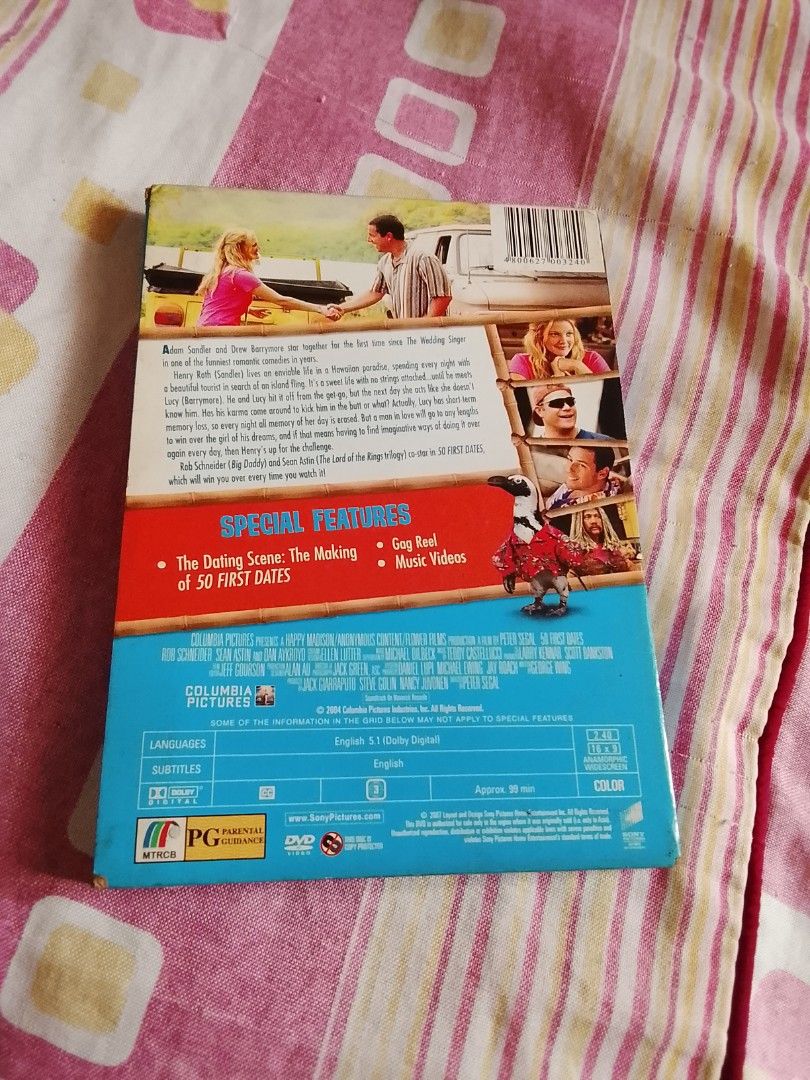 50 First Dates DVD (Category: CDs & DVDs) located in Mauban. Submitted by danielpasamba (Listing ID 1392360240, Image 2). Description: A great Adam Sandler Movie, good as new..