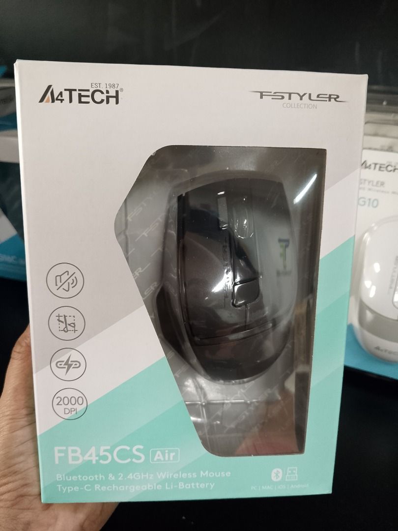 A4Tech FB45CS Air2 Fstyler Bluetooth & Wireless Rechargeable Silent Click Mouse Stone Grey (Category: Mouse & Mousepads) located in Pasig City. Submitted by technofuseofficial (Listing ID 1392320871, Image 2). Description: A4Tech FB45CS Air2 Fstyler Bluetooth & Wireless Rechargeable Silent Click Mouse Stone Grey Brand New and Original Items Store Location: 4F Unit 402, 604 Shaw Boulevard, Barangay Kapitolyo, Pasig City Same Day Delivery: - Lalamo
