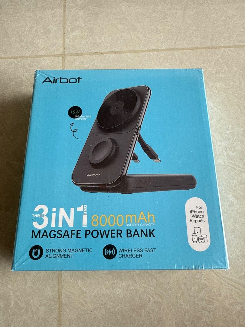 Airbot 3in1 MagSafe Power Bank 8000mAh, Mobile Phones & Gadgets