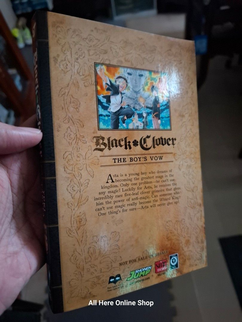 Black Clover manga book (Category: Comics & Manga) located in Las Pinas. Submitted by All.here_OnlineShop (Listing ID 1392340133, Image 2). Description: Black Clover manga book. 450 only Location: Las piñas.