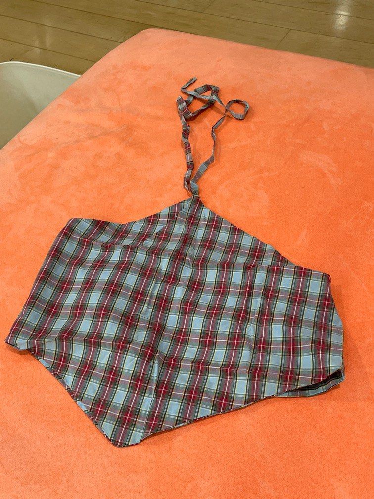 Blue Checkered Halter Top (Category: Sleeveless) located in Quezon City. Submitted by ag.decluttering (Listing ID 1392376822, Image 1). Description: .