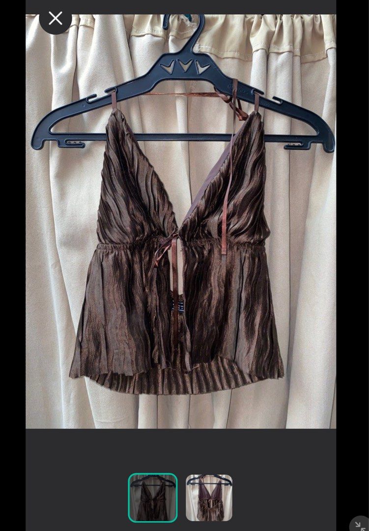 [SHEIN] brown butterfly top (Category: Sleeveless) located in Manila. Submitted by declutterbyaira (Listing ID 1392466346, Image 2). Description: .
