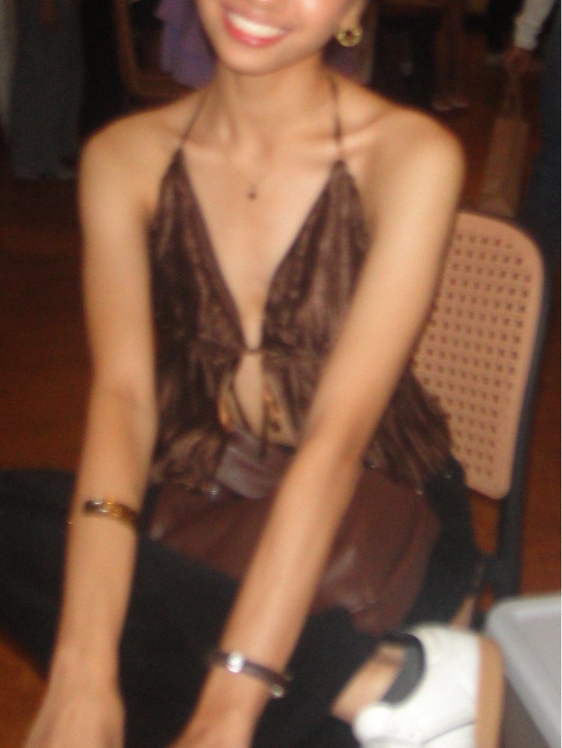 [SHEIN] brown butterfly top (Category: Sleeveless) located in Manila. Submitted by declutterbyaira (Listing ID 1392466346, Image 1). Description: .