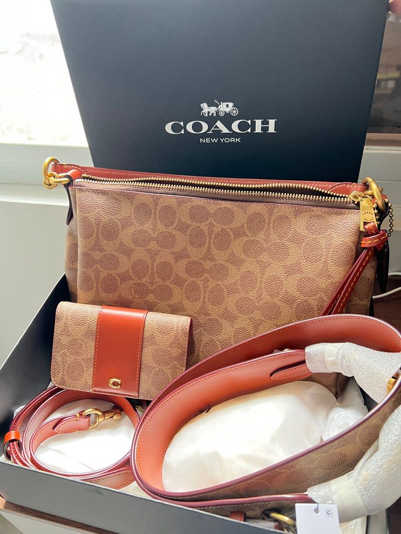 Coach Signature set bag & wallet (Category: Luxury Bags & Wallets) located in Angeles City. Submitted by beautyforkeeps (Listing ID 1392371482, Image 1). Description: Brand new Coach Signature Bag, Wallet and Bag strap, bought in US Coach boutique store.🇺🇸💯 Includes: Shay two way crossbody and shoulder bag- Php 11,400 Signature small flap wallet- Php 5499 Signature bag strap- Php 5499 with Coach box and ribbon SALE for this set 19k!!!!! MOP: B