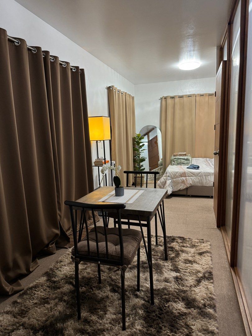 Dining table with 2 chairs and carpet (Category: Tables & Sets) located in Manila. Submitted by vieee1611 (Listing ID 1392444758, Image 3). Description: With chair pillow na rin. .
