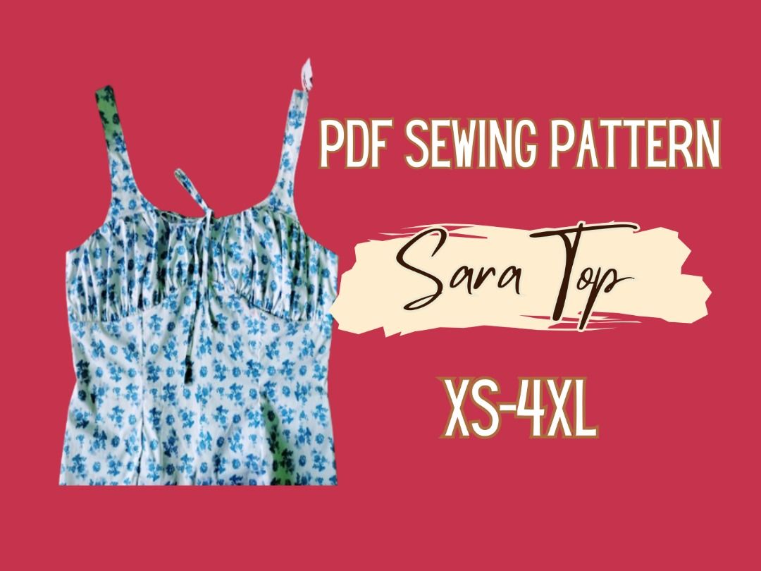 Downloadable Sleeveless Blouse Pattern/ XS-3XL (Category: Sleeveless) located in Sogod. Submitted by Princess_emeraude (Listing ID 1392301415, Image 2). Description: PDF Blouse Pattern. with size guide instruction on how to sew and assemble the pattern Downloadable or Physical Pattern.