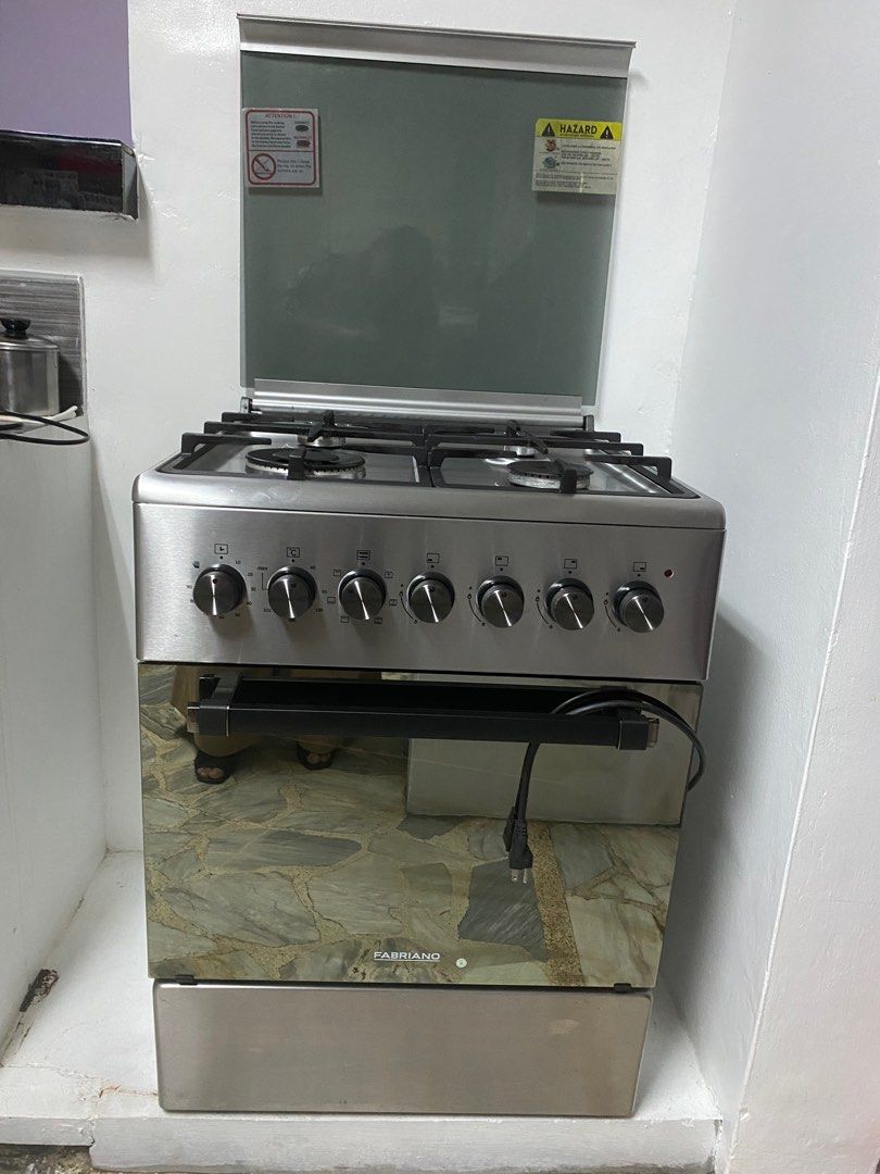 Fabriano Gas range with electric oven (Category: Cookers) located in Makati City. Submitted by poms16 (Listing ID 1392488276, Image 2). Description: For Sale: Stove Range – 4 Gas Burners with Electric Oven • ✅ Good as new, only 1 year used • ✅ 4 gas burners + built-in electric oven • ✅ Well-maintained and in excellent condition • 💡 Reason for selling: moved to a new residence, no space for gas tank, shifted to electric stove .