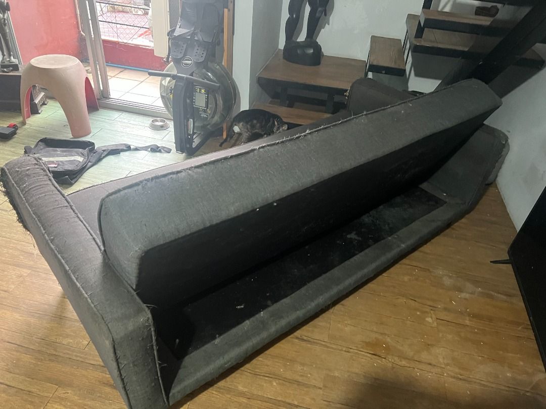 Folding Sofa - Needs Reupholstery (Category: Sofas) located in Makati City. Submitted by harryfozzard (Listing ID 1392398329, Image 2). Description: Attacked by cats and age, this needs to be rephostered. .