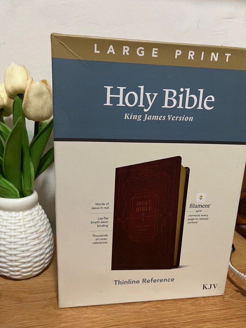 KJV Large Print Filament enable bible (Category: Religion Books) located in San Fernando. Submitted by bella_loved (Listing ID 1392370772, Image 2). Description: Brandnew leather cover Gold edge Large print Brown color cover .