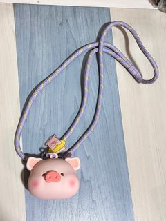Lulu Pig Earphone Case with Phone Lanyard, Phone Strap, Small Item Bag, Storage Bag, Crossbody Bag, Tin Pig lulupig64226447180035110