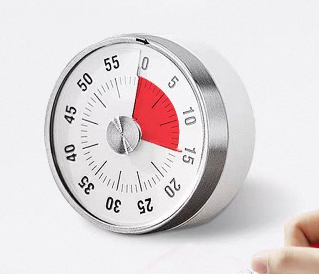 Mechanical Kitchen Timer (Category: Other Home Appliances) located in Singapore. Submitted by goodlootstoclear (Listing ID 1392451788, Image 1). Description: - Simple mechanical kitchen timer - Easy to use: Wind to 55 minutes, then set to your desired time - Rings for approximately 4 seconds when time is up - No batteries required.