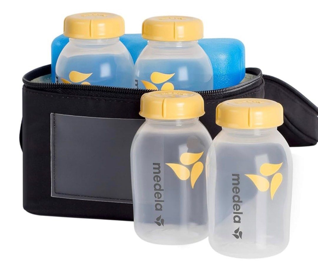 Medela Breast Milk Storage Cooler Bag (Category: Breastfeeding & Bottle Feeding) located in Quezon City. Submitted by cai_wong (Listing ID 1392449963, Image 1). Description: Contains: (1) Cooler Bag, (1) Contoured Ice Pack, (4) 5 oz/150 ml bottles, (4) solid lids..