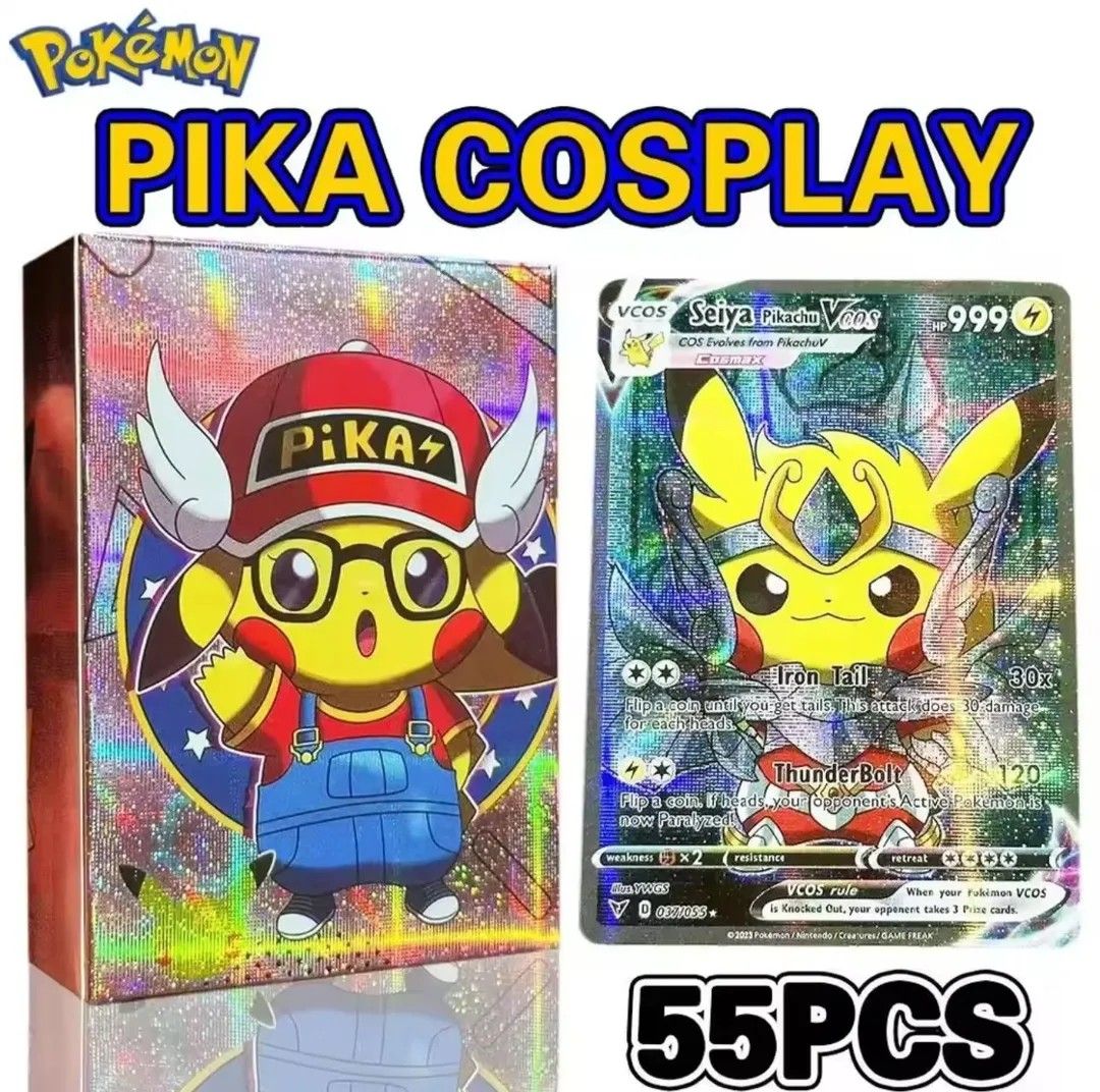 Pokemon Pikachu VCOS cosplay custom cards, Toys & Collectibles