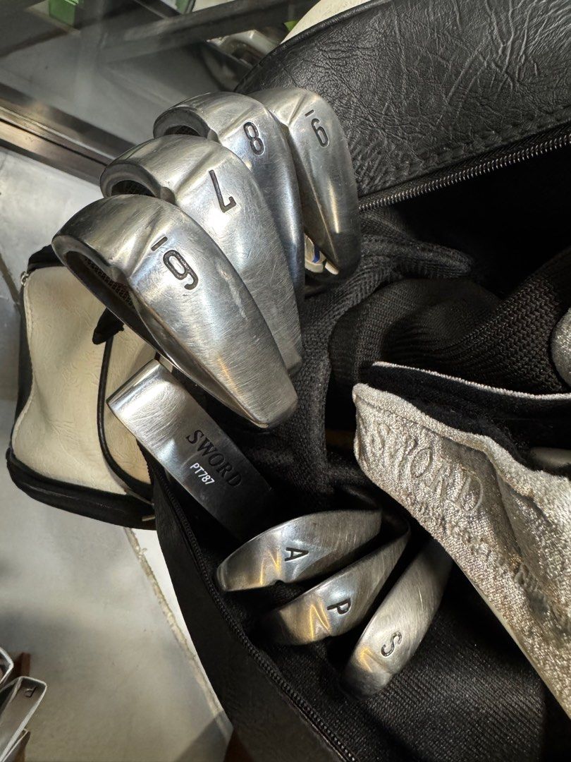PREMIUM SWORD KATANA GOLF SET (Category: Golf) located in Manila. Submitted by mrbryanri05451 (Listing ID 1392388567, Image 2). Description: For Sale: Sword Katana ATC 589 Graphite Flex - SR 6-7-8-9-P-A-S Putter - Sword PT787 Driver - Sword ATC - 589 9.5° 3wood - Sword ATC 589 16° 5wood - Sword ATC 589 20° 4utility - Sword ATC 589 20° 5utility - Sword ATC 589 23° .