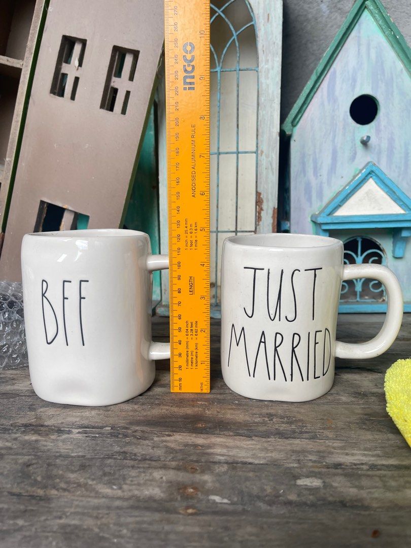 Rae Dunn Mugs BFF, Just Married (Category: Coffee & Tea Tableware) located in San Fernando. Submitted by sugar_1005 (Listing ID 1392382660, Image 1). Description: INDIVIDUAL PRICE: 250 Unused but natambak for so long~ •Needs Cleaning •Please manage your expectations, some may have "hairline" cracks but not TOTALLY cracked.
