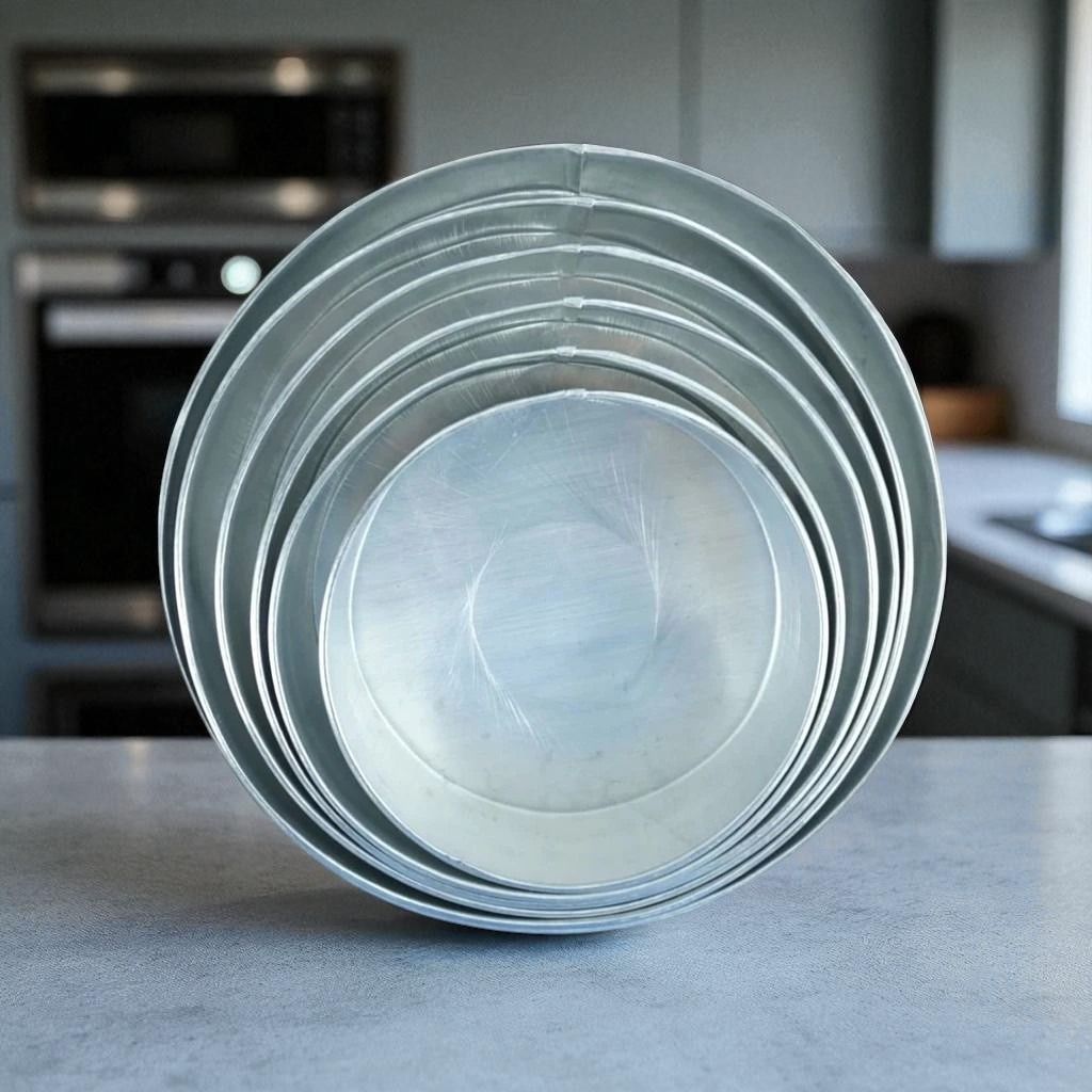 Round Baking Pan Aluminum Molder (Category: Cookware & Accessories) located in Caloocan City. Submitted by 3hctrading (Listing ID 1392362248, Image 1). Description: Round Baking Pan Aluminum Molder Size Options: - Diameter 7 x Height 2.5-Inches (approx.) - Diameter 8 x Height 2.5-Inches (approx.) - Diameter 9 x Height 2.5-Inches (approx.) - Diameter 9.50 x Height 2.5-Inches (approx.) - Diameter 10 x Height 2.5-Inches (approx.) - Diameter 11 x Hei