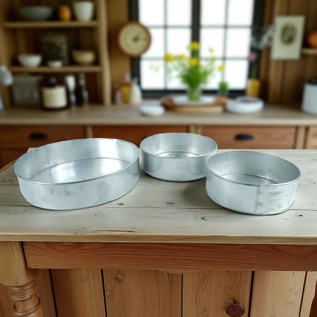 Round Baking Pan Aluminum Molder (Category: Cookware & Accessories) located in Caloocan City. Submitted by 3hctrading (Listing ID 1392362248, Image 2). Description: Round Baking Pan Aluminum Molder Size Options: - Diameter 7 x Height 2.5-Inches (approx.) - Diameter 8 x Height 2.5-Inches (approx.) - Diameter 9 x Height 2.5-Inches (approx.) - Diameter 9.50 x Height 2.5-Inches (approx.) - Diameter 10 x Height 2.5-Inches (approx.) - Diameter 11 x Hei