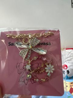 Samantha Thavasa  vega 蝴蝶結花bag charm 水晶吊饰64211133124226110