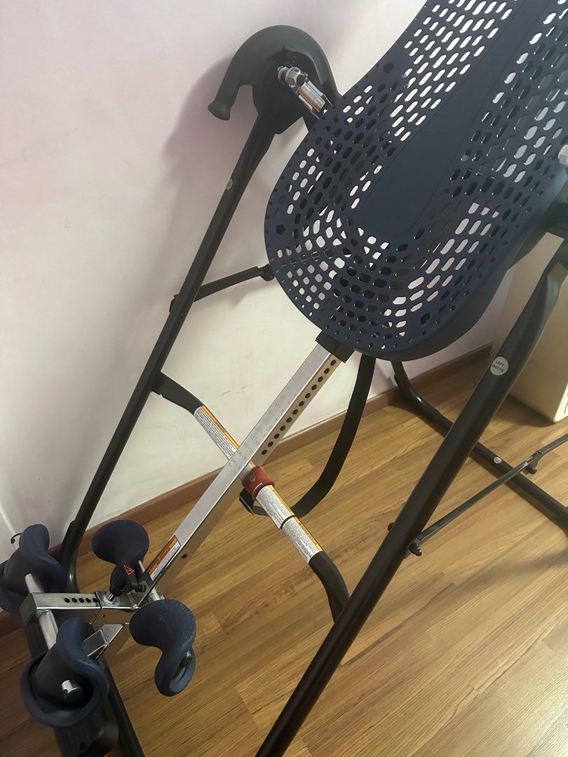 Teeter Inversion Table (Category: Cardio & Fitness Machines) located in Singapore. Submitted by 7xahyq3jrx (Listing ID 1392404169, Image 2). Description: - Comfortable backrest. - Adjustable height settings. - Provides back pain relief and spinal decompression. - Easy to use. - Folds for convenient storage..