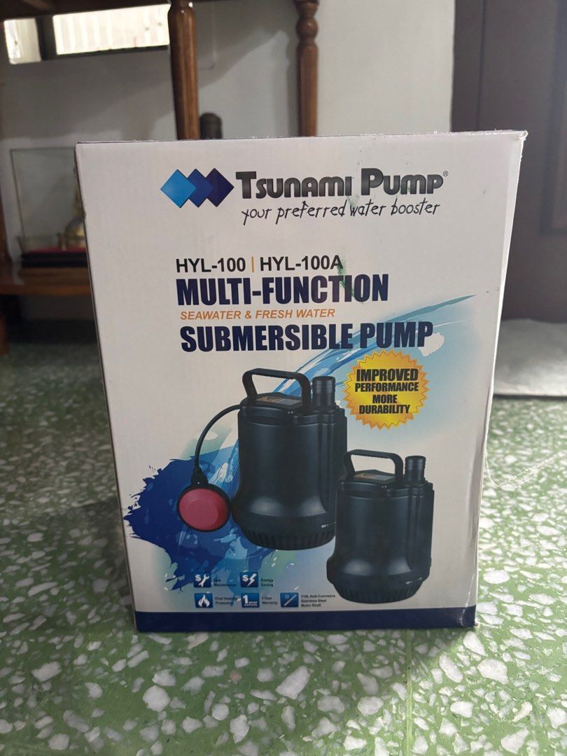 Tsunami Pump Multi-Function Submersible Pump (Category: Home Improvement Tools & Accessories) located in Petaling Jaya. Submitted by prettydestruction.co (Listing ID 1392376573, Image 2). Description: brand new, haven’t used yet.