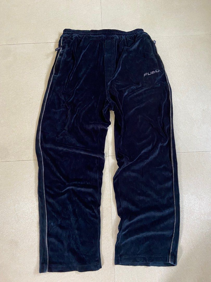 00s Fubu Dark Blue Velour (Category: Joggers) located in Butuan. Submitted by user71838272 (Listing ID 1392521177, Image 1). Description: free waist length: 45.