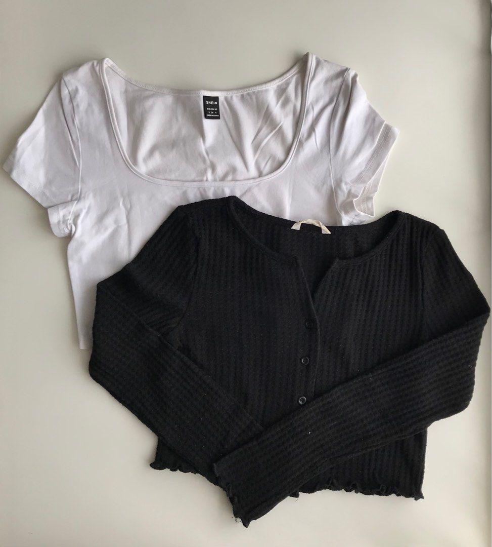 basic tops bundle ✱ white square neck top & black waffle pattern button longsleeve top (Category: Others Tops) located in Marikina City. Submitted by naglr (Listing ID 1392589713, Image 1). Description: ✱ fits small ✱ browse previous listings for details of each item .