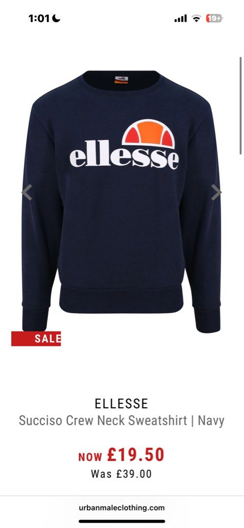 AUTHENTIC ELLESSE succiso crew neck sweatshirt (black oversized sweater) (Category: Coats, Jackets and Outerwear) located in Marikina City. Submitted by e.prelovedt (Listing ID 1392668069, Image 3). Description: ⭐️ oversized sweater for xs-m girlies !!! ⭐️ dimensions: 19x26 inches ⭐️ no flaws ⭐️ authentic rfs: decluttering.
