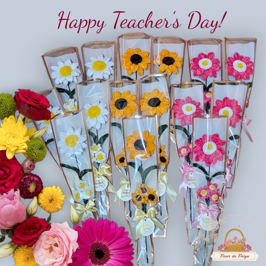 Fuzzy flower 3 for 100 (Category: Flowers & Bouquets) located in Las Pinas. Submitted by littlefiyas (Listing ID 1392629941, Image 2). Description: Crafted with love. perfect for teachers' day and any other occasions. deliver via lalamove or grab.