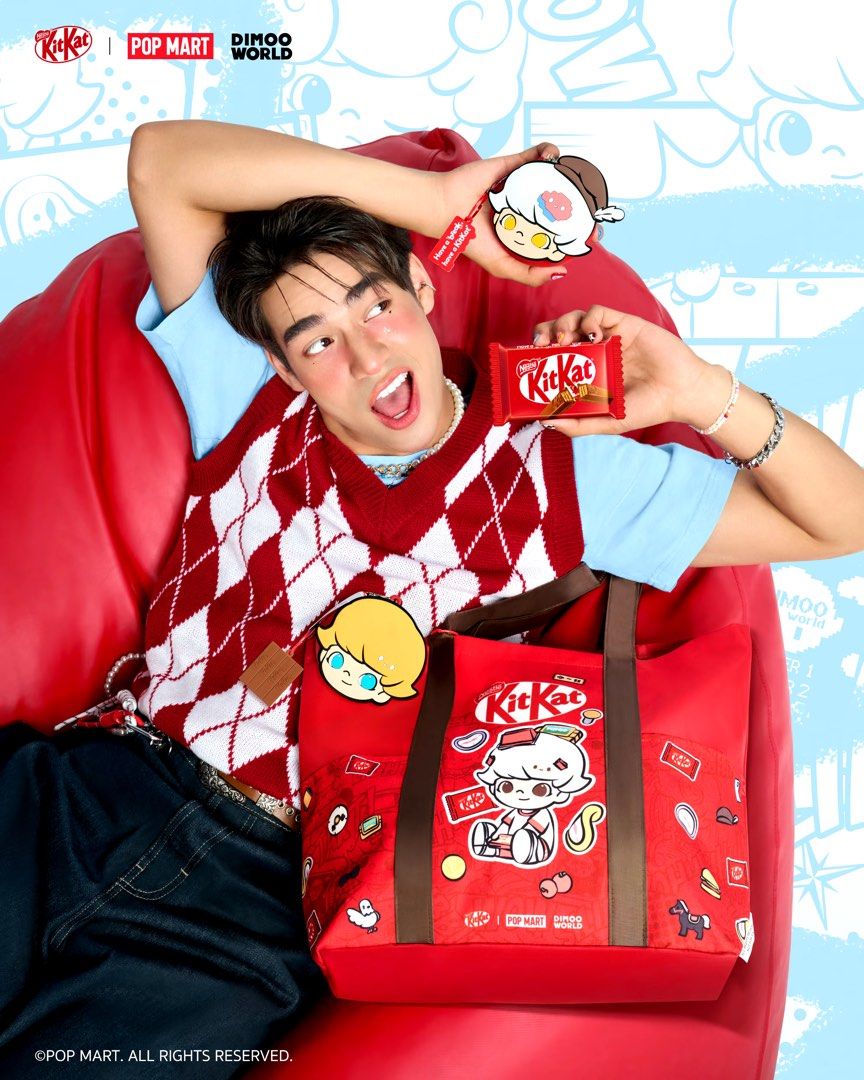 KitKat x Pop Mart Dimoo World Tote Bag, Women's Fashion, Bags & Wallets ...