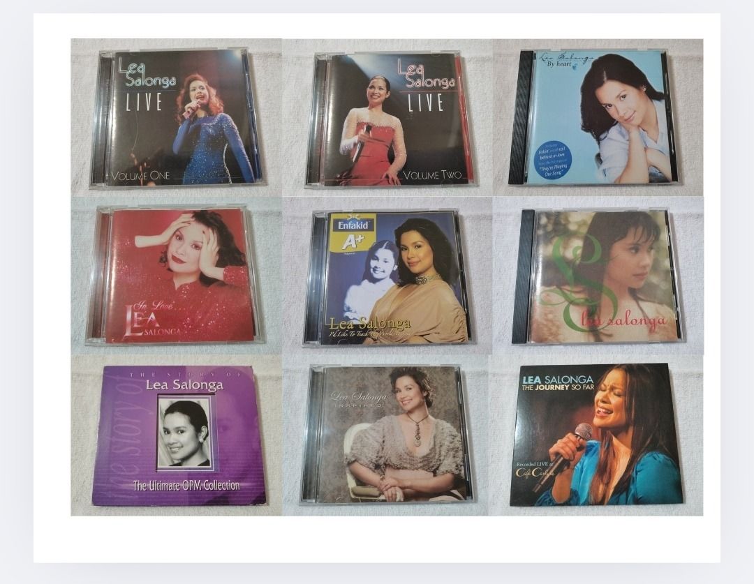 Lea Salonga CD (unsealed) (Category: CDs & DVDs) located in Dangcagan. Submitted by cd_haven5 (Listing ID 1392528684, Image 1). Description: Live Volume One (PH) M condition - 2000 + SF Live Volume Two - (PH) M condition - 1500 + SF !SOLD! By Heart (PH) M condition - 2000 + SF In Love (PH) M condition - 2000 + SF I'd Like To Teach The World To Sing (PH) M condition - 1500 + SF Lea Salonga (US) M condition - 1500 + SF The Ultimate OPM Collection (