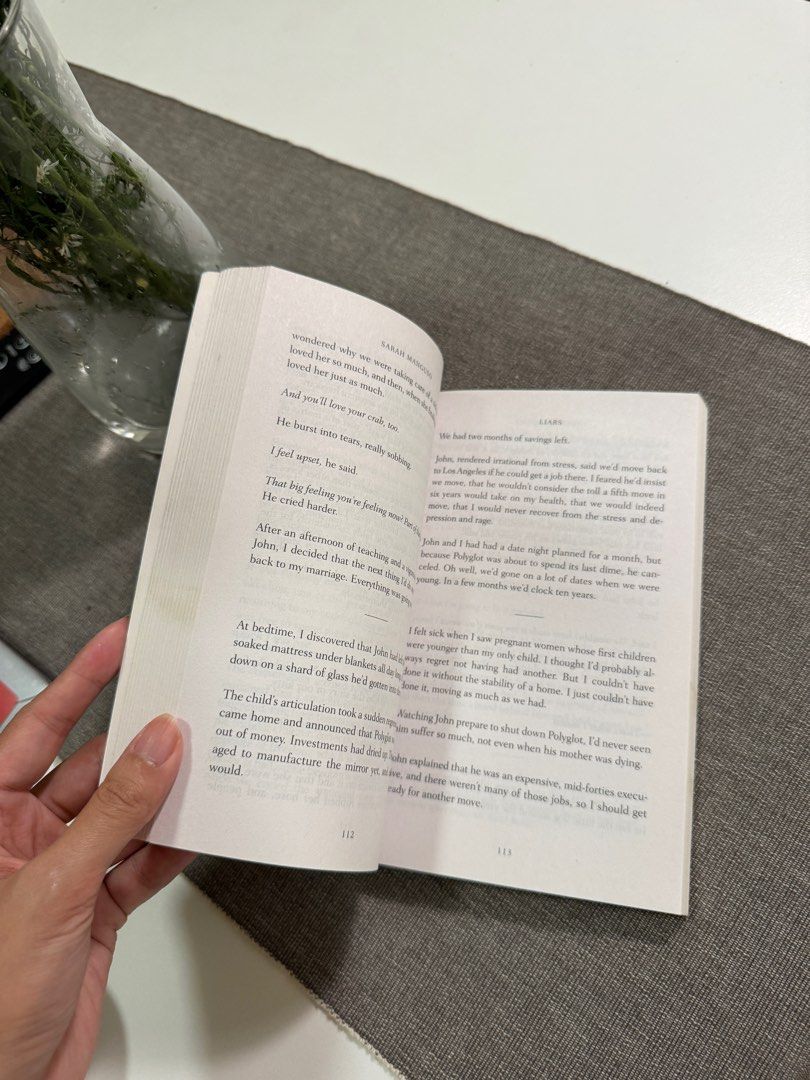 Liars by Sarah Manguso (Category: Storybooks) located in Mandaluyong City. Submitted by fromfran (Listing ID 1392562029, Image 3). Description: Bought and shipped from Amazon US RFS: Done reading .