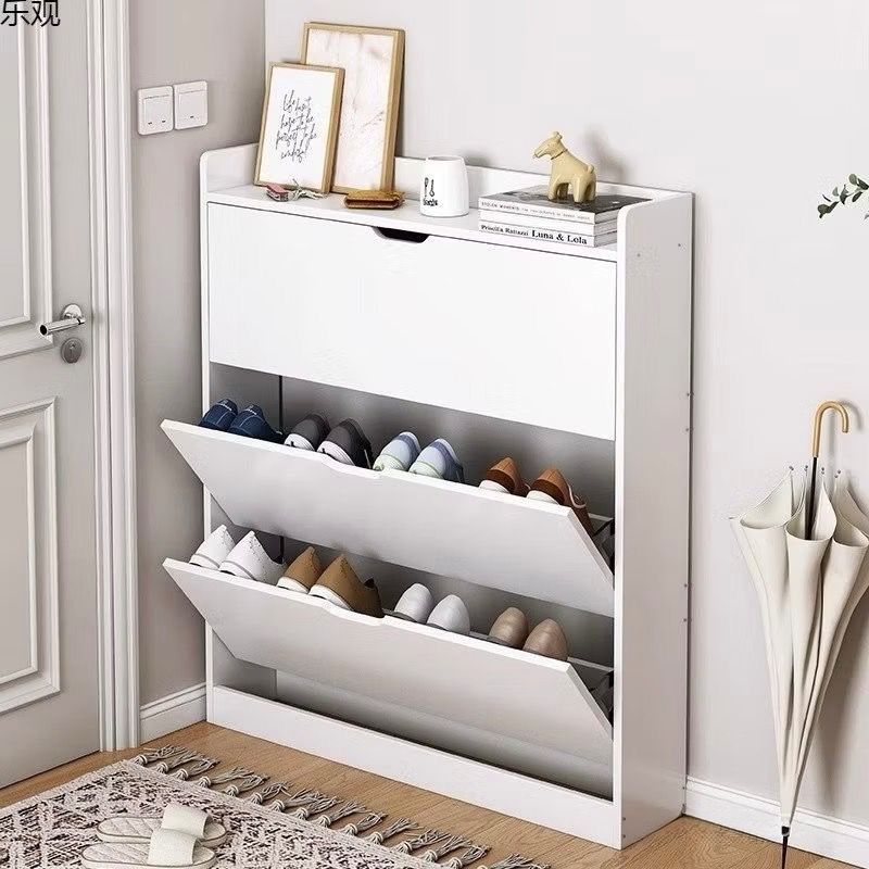 Modern Flip Door Shoe Rack | Slim Entrance Shoe Cabinet | Space Saving ...