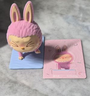 In Stock] Pop Mart Mini Labubu Stand + Mini Zimomo Bosons