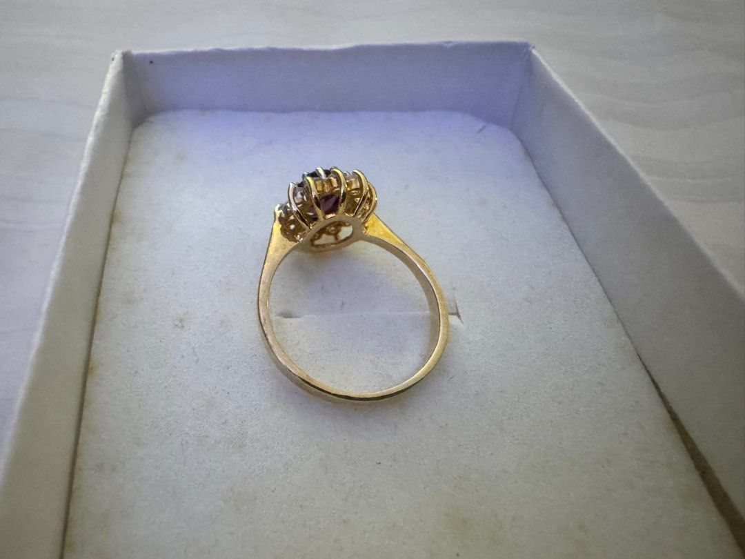 Ruby cluster ring (Category: Rings) located in Ipoh. Submitted by luckydog.1982 (Listing ID 1392601850, Image 3). Description: Cluster rings have been popular for centuries, with variations appearing throughout different eras. The halo design, where smaller stones surround a larger center stone, gained prominence in the Victorian era and has remained a classic choice. These rings often symbolize love, commitment, and elegance. Ruby is a gemstone 