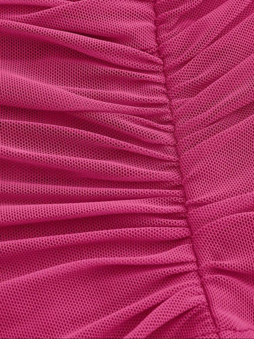 Shein One Shoulder Ruched Top in Rose Red (Category: Blouses) located in Manila. Submitted by azishops (Listing ID 1392609905, Image 3). Description: Size: small Used only once.