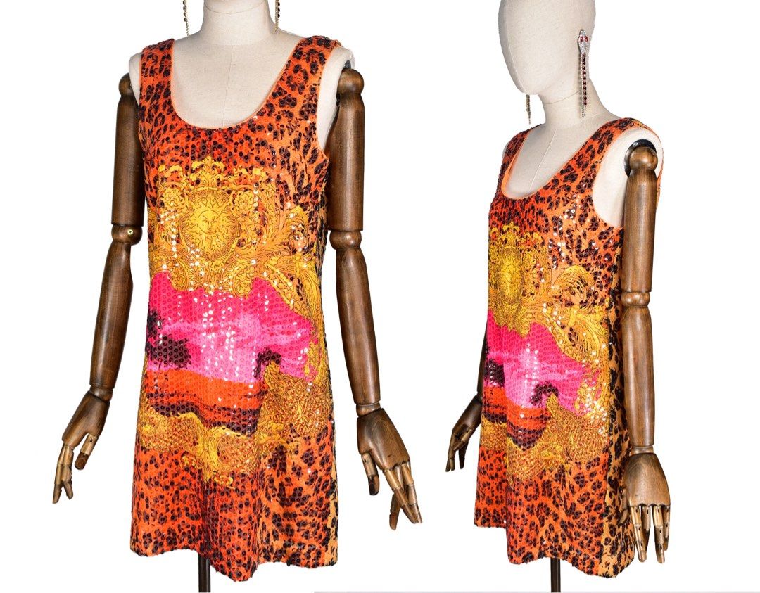 VERSACE ORANGE SEQUIN DRESS (Category: Dresses) located in Davao. Submitted by declutterstuff01 (Listing ID 1392503022, Image 3). Description: VERSACE x H&M dead stock orange sequin dress never used; like new selling low need funds for travel pm for more photos .