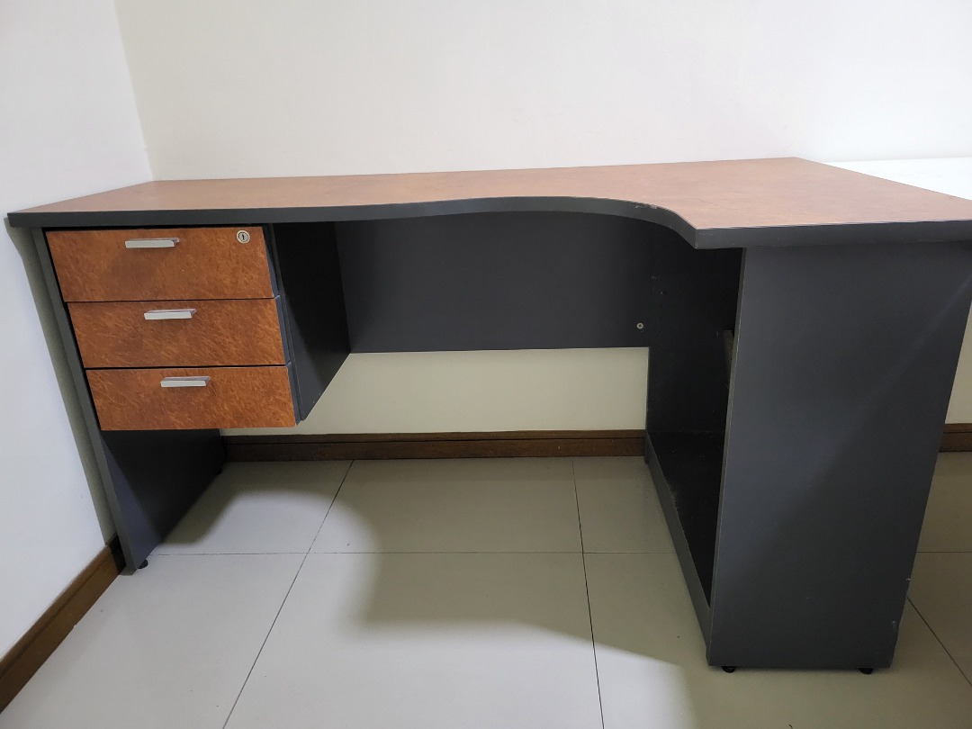 Wooden texture Study Table with Drawer. 2 units, Furniture & Home ...